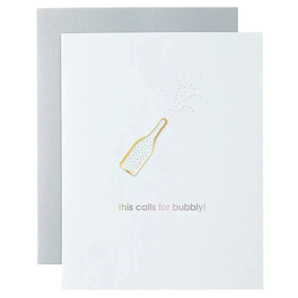 This Calls for Bubbly - Paper Clip Letterpress Card