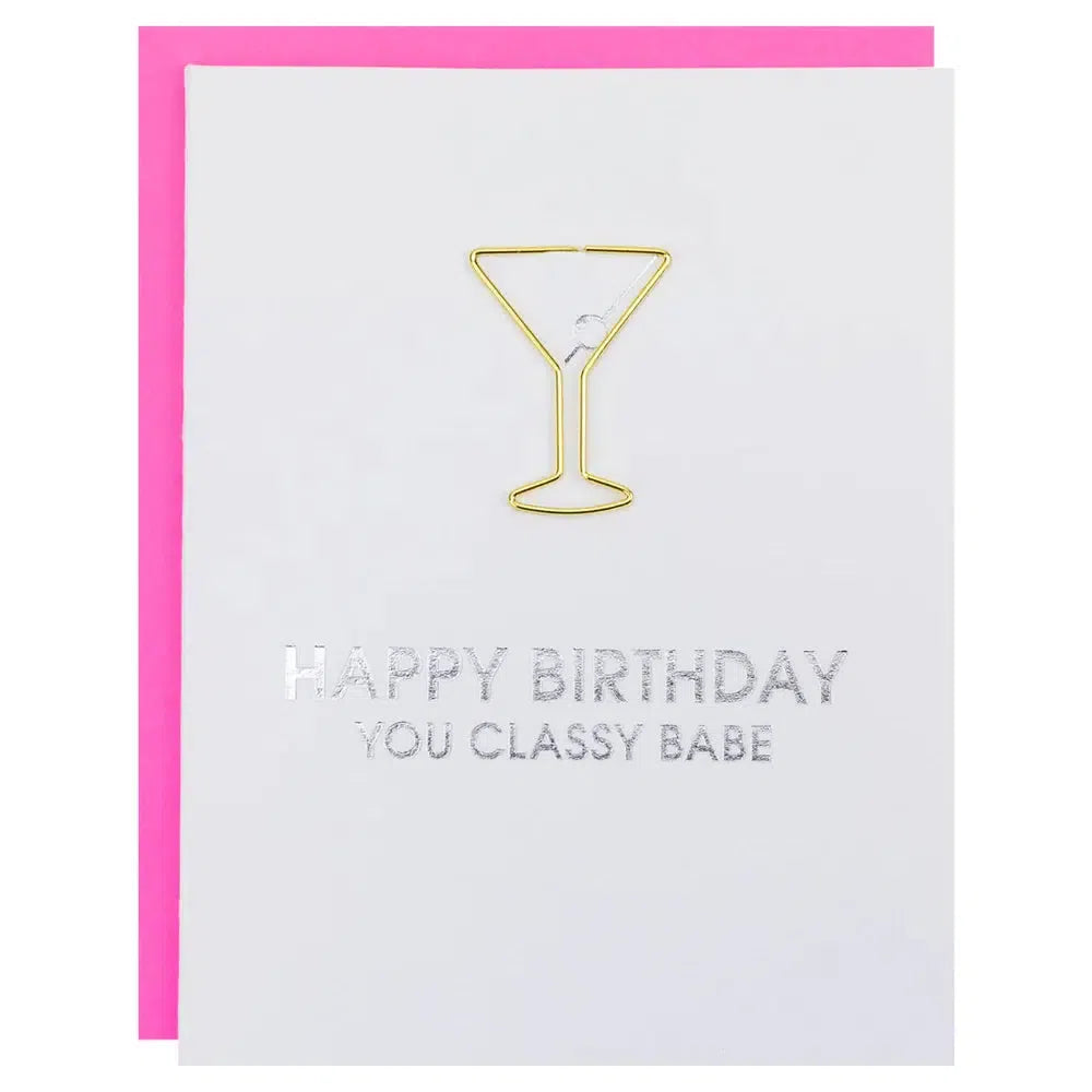 HBD Classy Babe - Paper Clip Letterpress Birthday Card