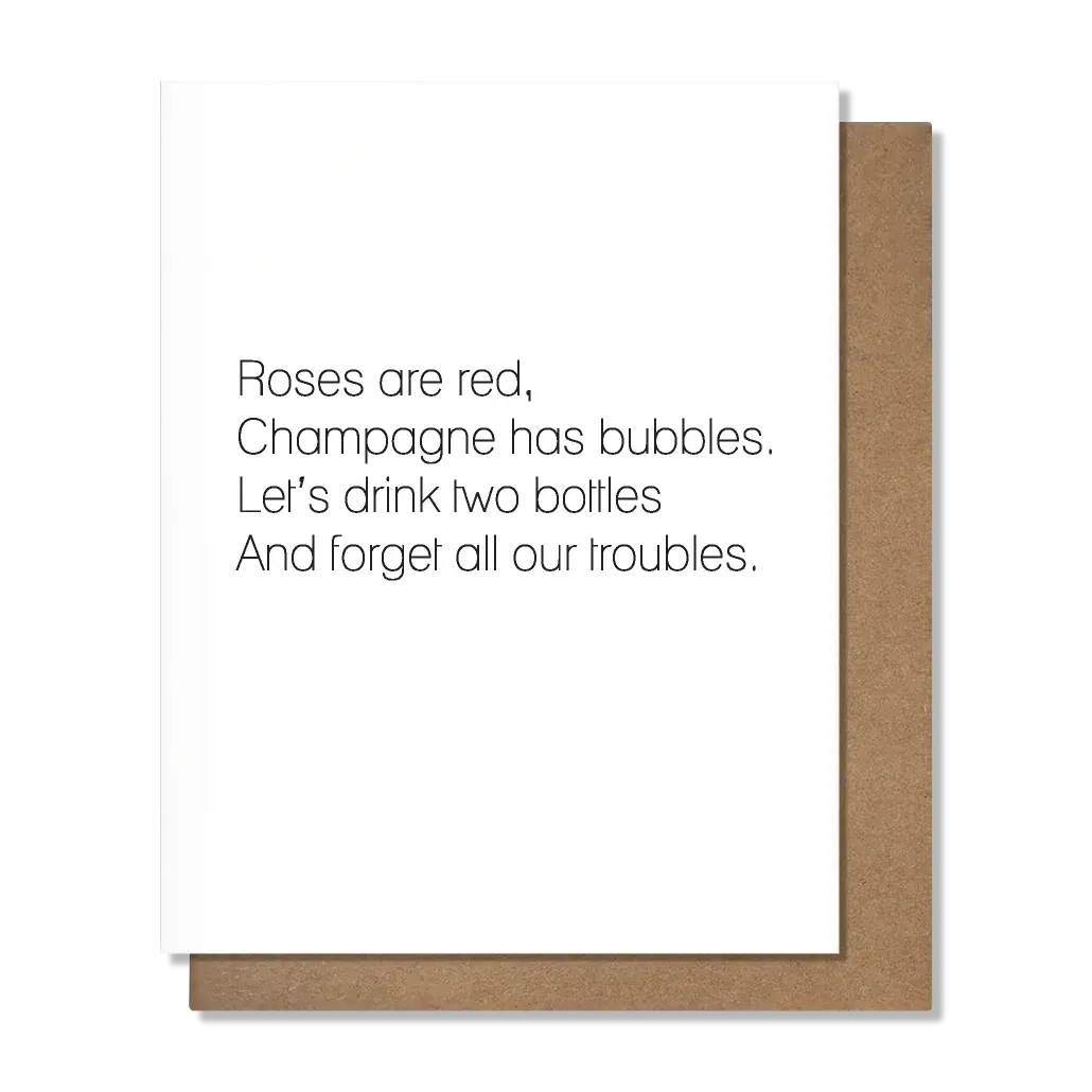 Champagne Poem Card