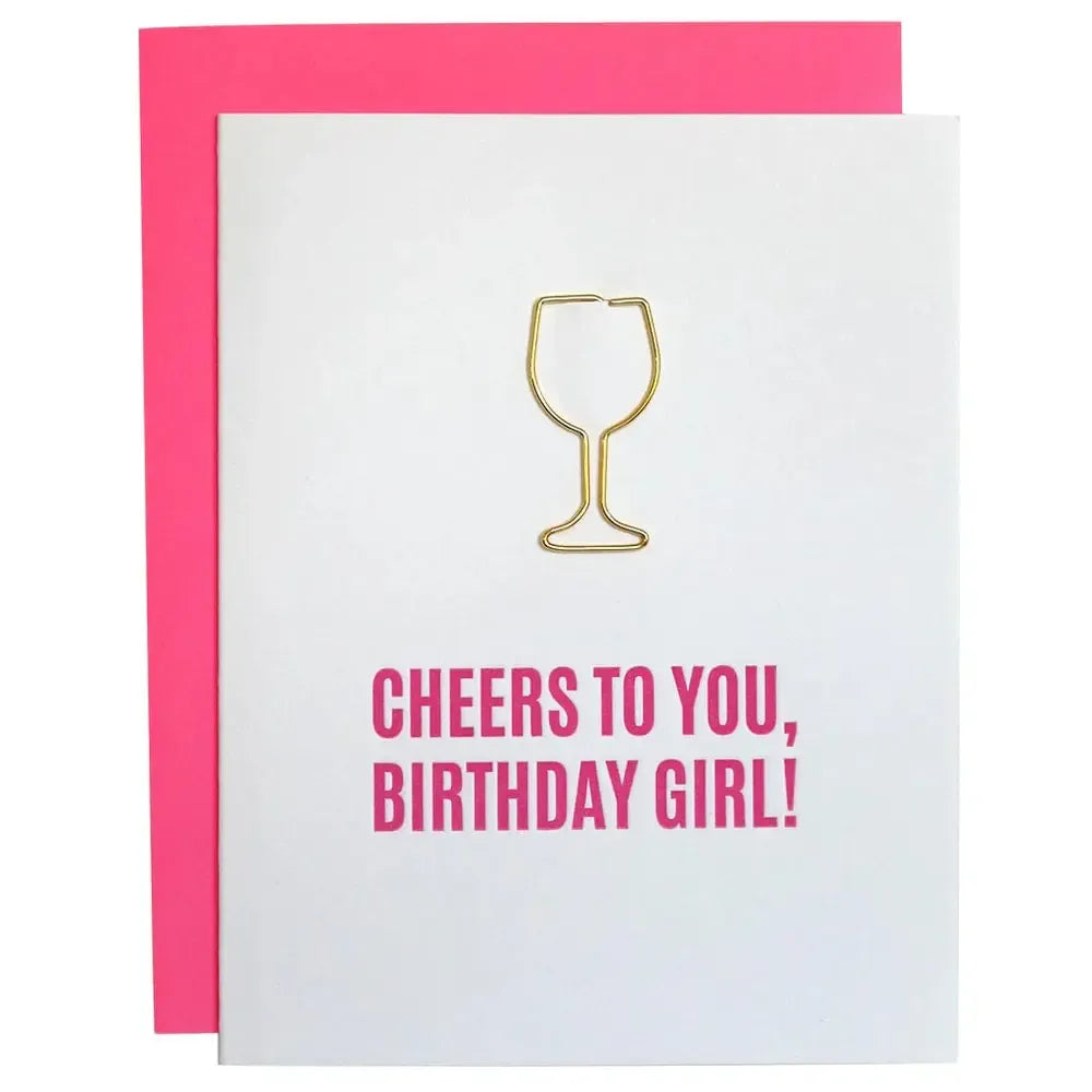 Cheers To You - Paper Clip Letterpress Birthday Card