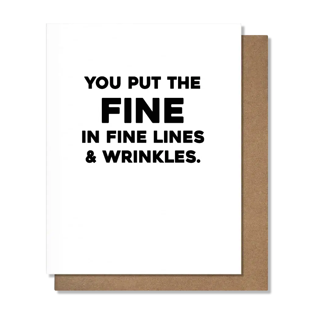 Fine Lines Funny Birthday Card
