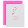 Super Mom - Lightning Bolt Paper Clip Letterpress