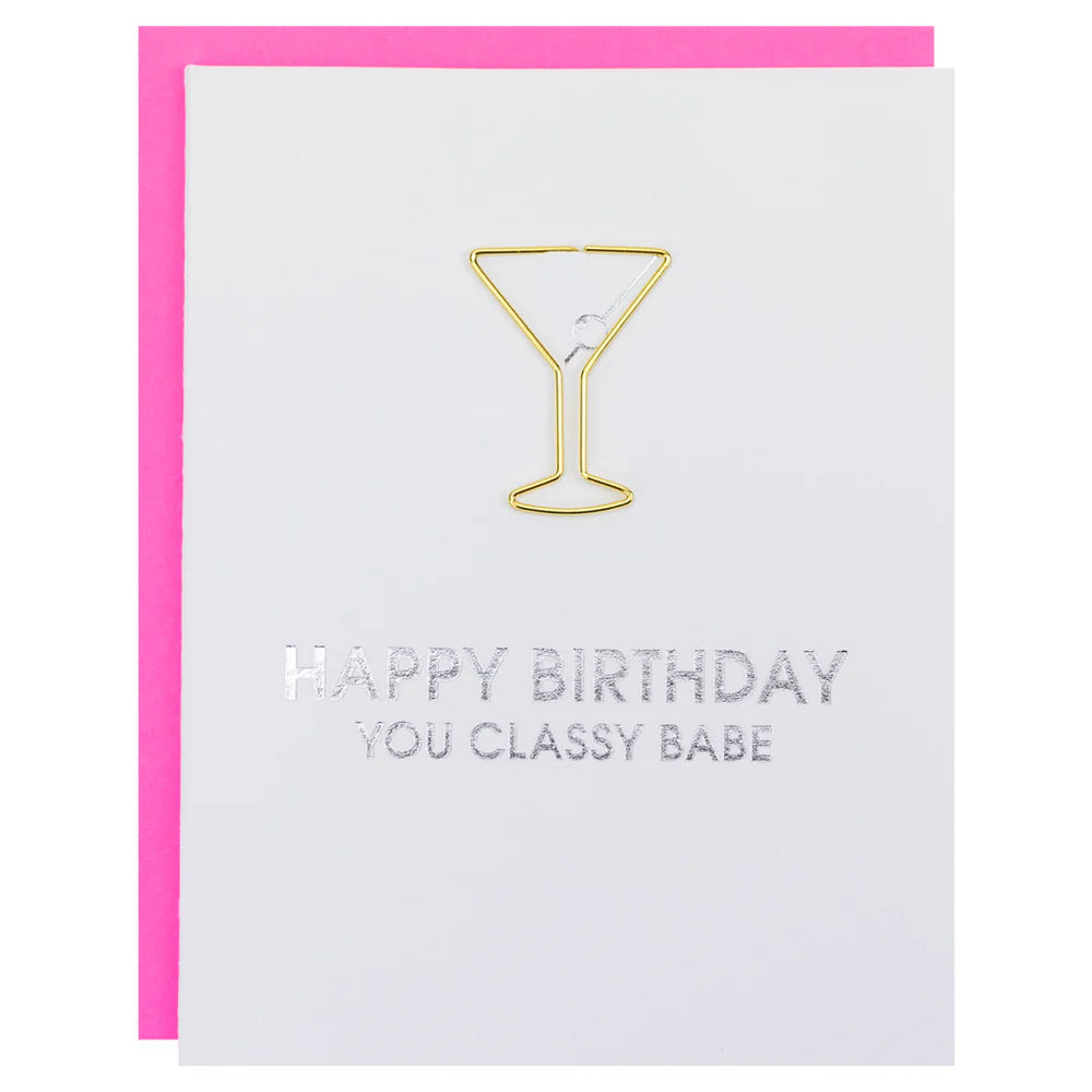 Paper Clip Letterpress Birthday Card