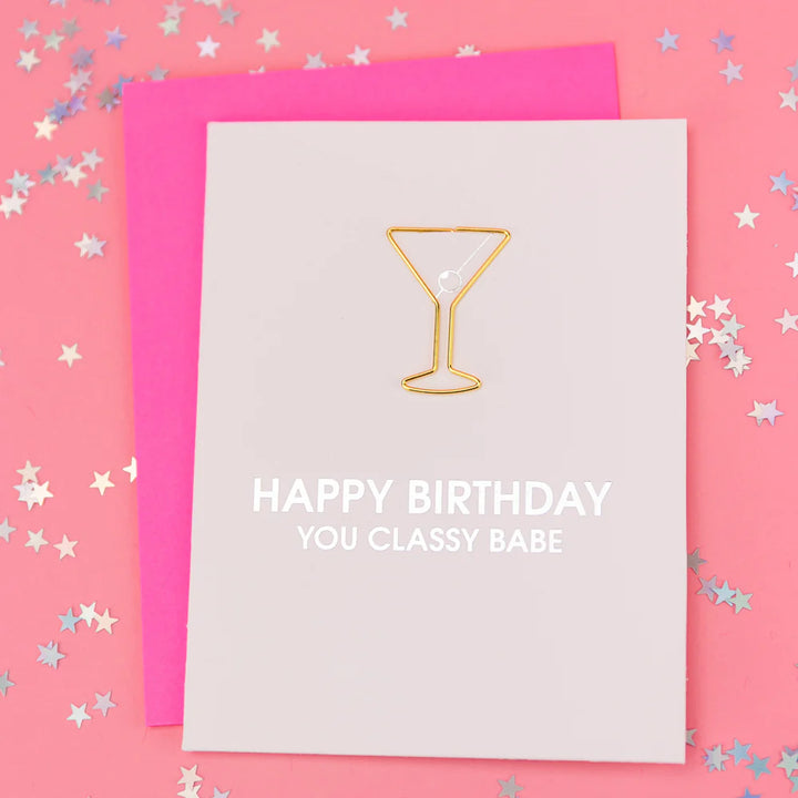 Paper Clip Letterpress Birthday Card