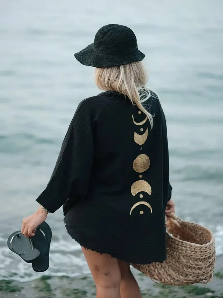 Moon Phases double gauze Turkish cotton Kimono