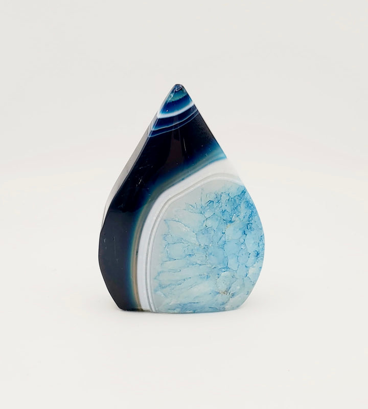 Blue Silk Agate Flames