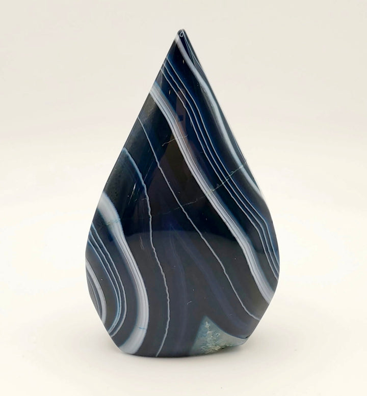 Blue Silk Agate Flames