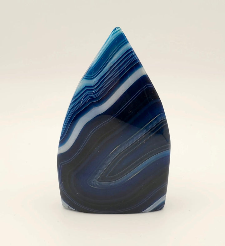 Blue Silk Agate Flames