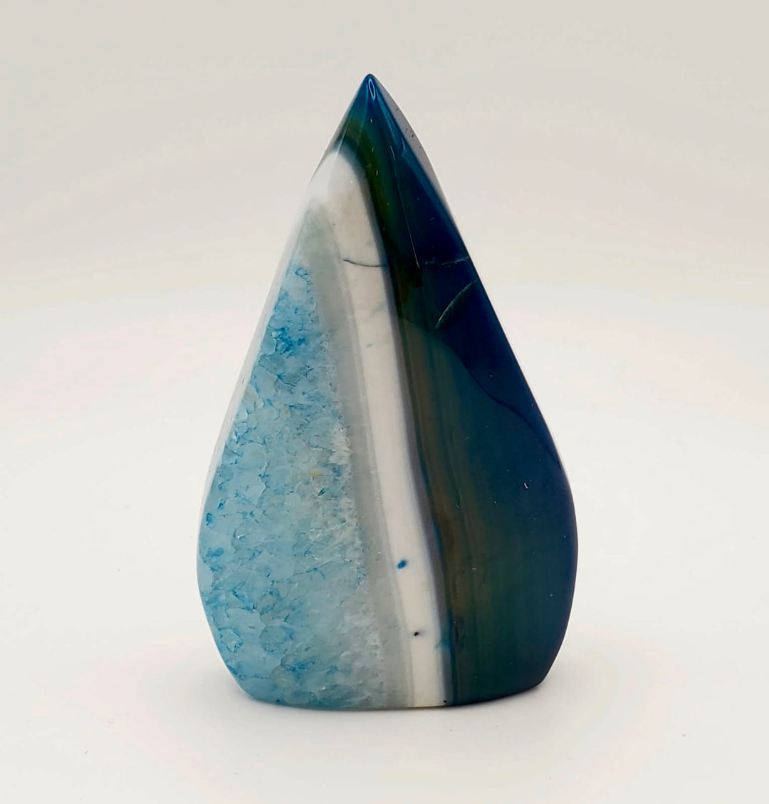 Blue Silk Agate Flames