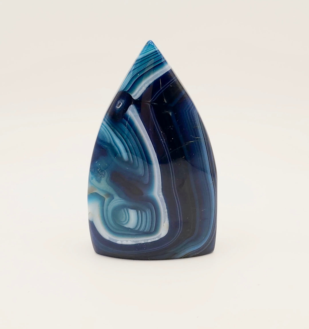 Blue Silk Agate Flames