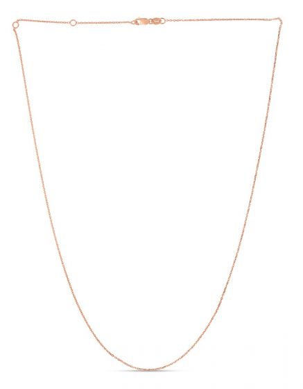 1.3mm Rose Gold Diamond Cut Extendable Chain - 18 inch