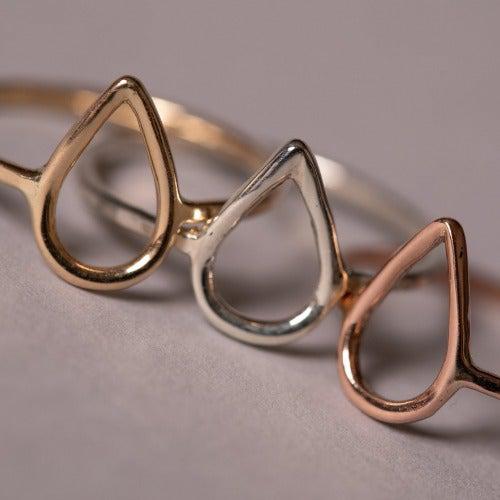 Mini Stackable Teardrop Ring-Rings-Joyia Jewelry